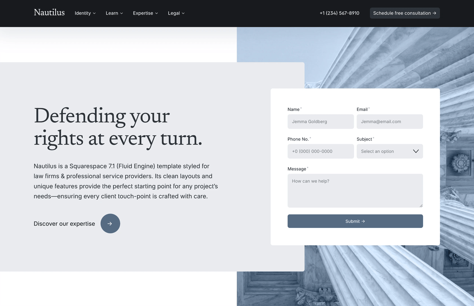 Nautilus | A Premium Squarespace 7.1 Website Template by Studio Mesa