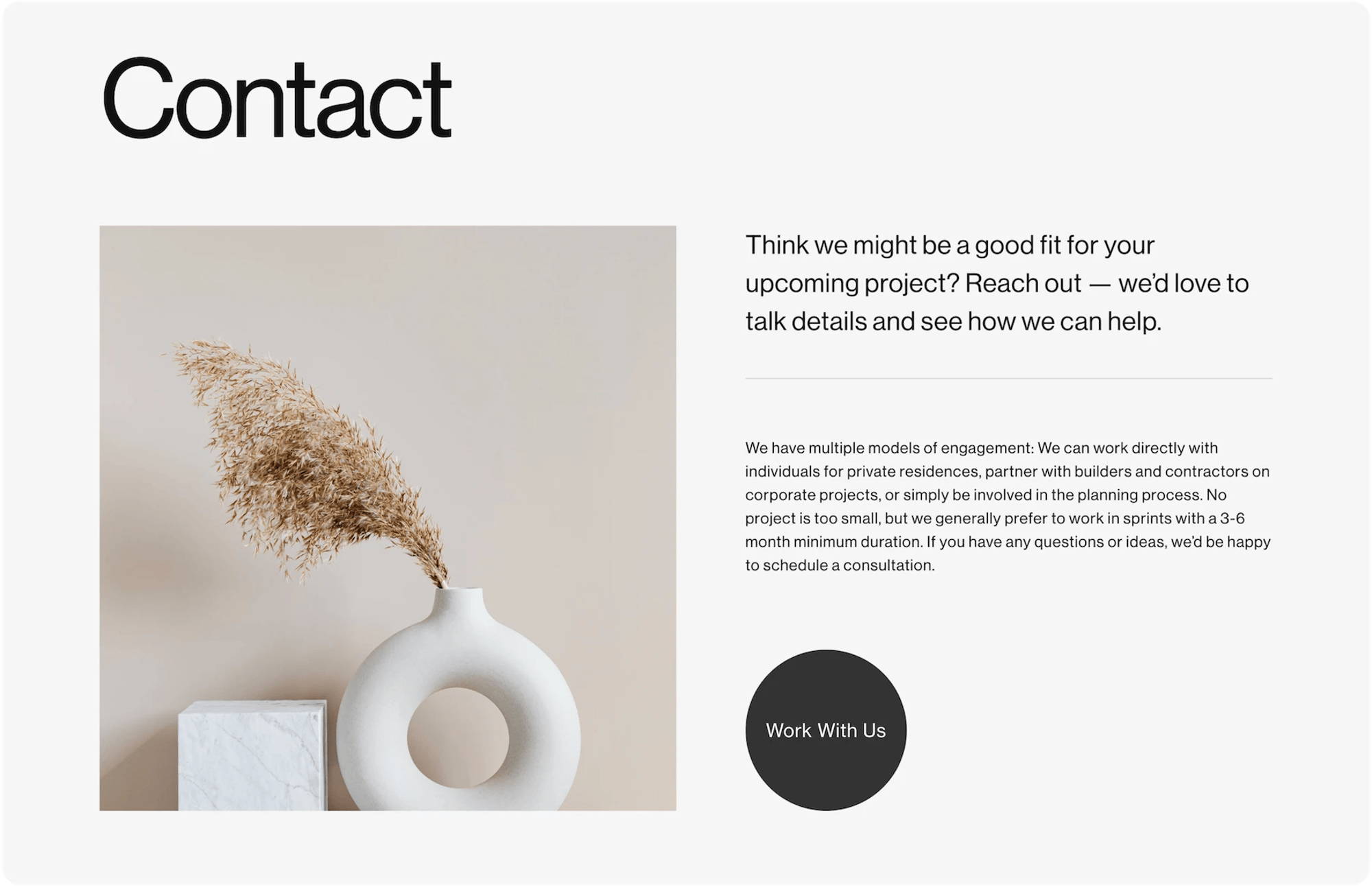 Handshake Squarespace template for architects, shown on a desktop screen (4 of 7)