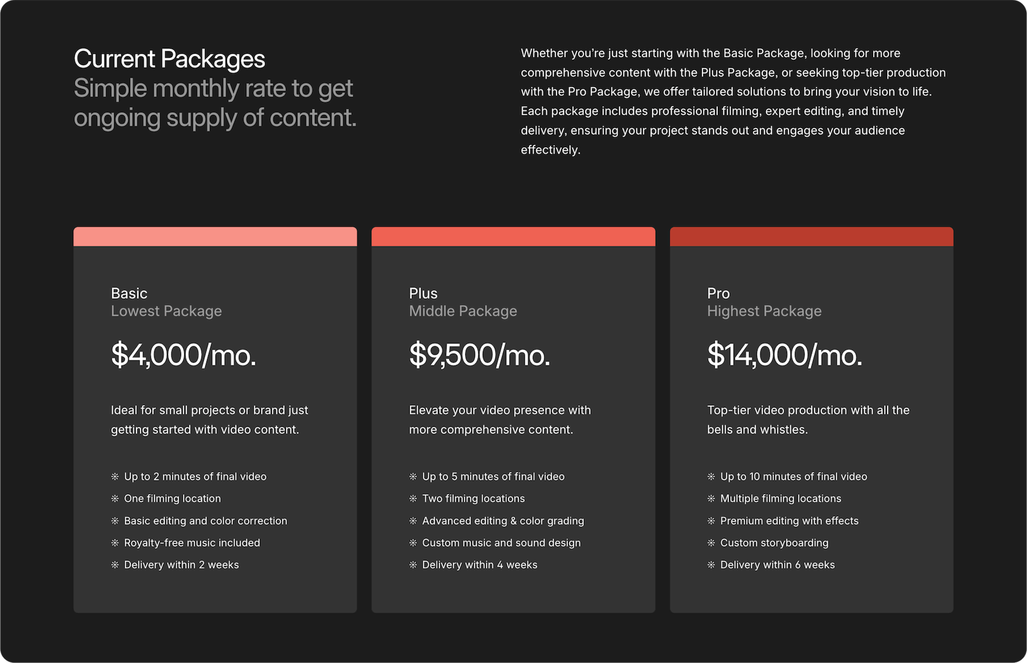 Opponent Squarespace template for creative agencies, shown on a desktop screen (3 of 7)