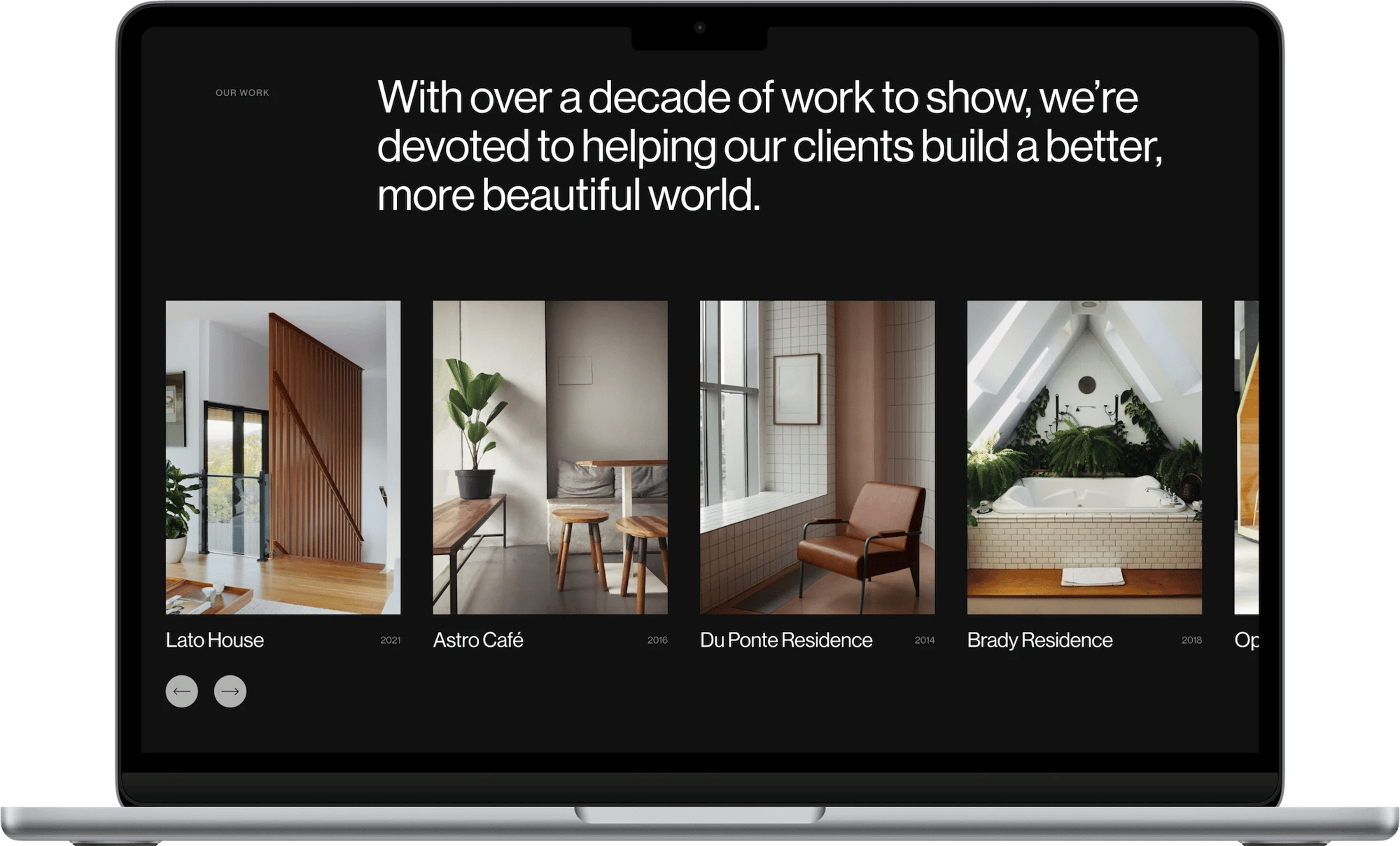 Handshake Squarespace template for architects, shown on a desktop screen (2 of 7)