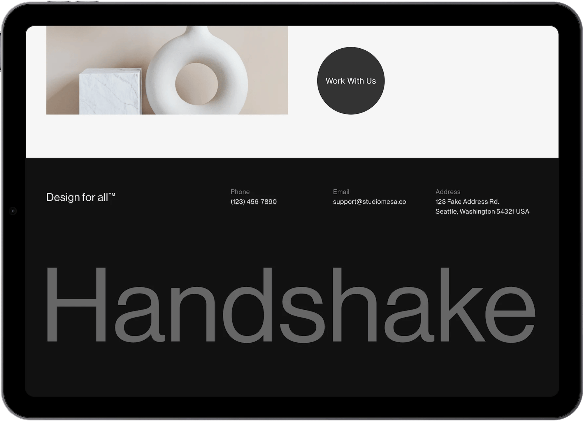 Handshake Squarespace template for architects, shown on a desktop screen (6 of 7)