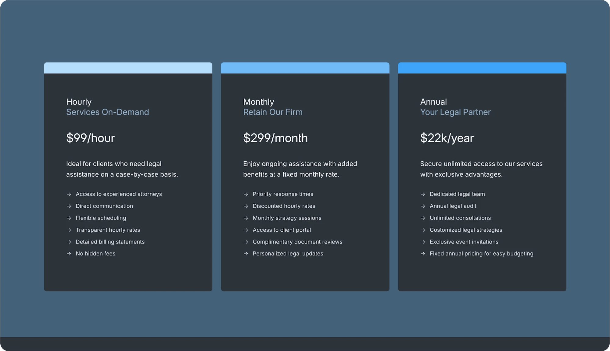 Nautilus Squarespace template for law firms, shown on a desktop screen (7 of 7)