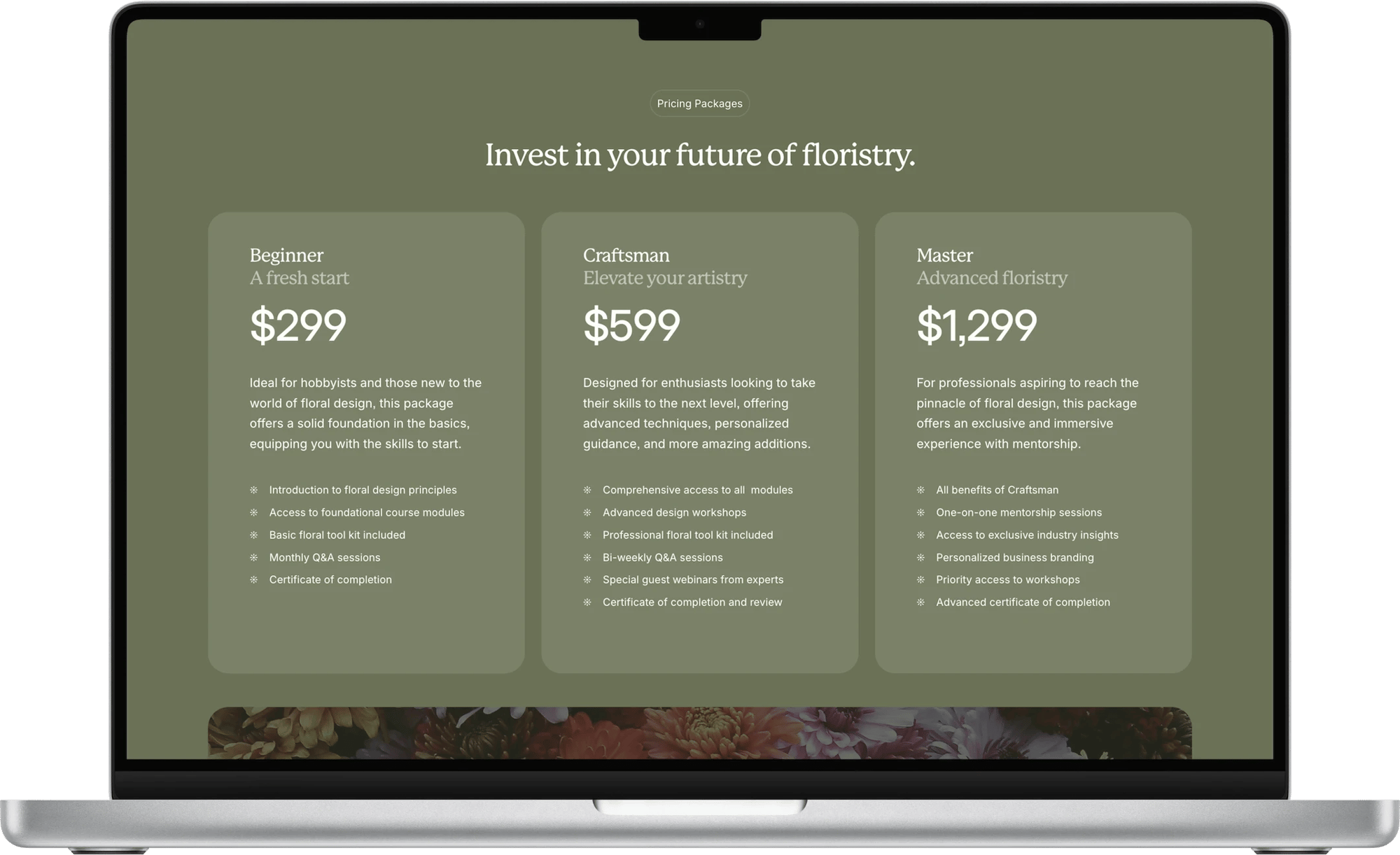 Parable Squarespace template for small businesses, shown on a desktop screen (3 of 7)
