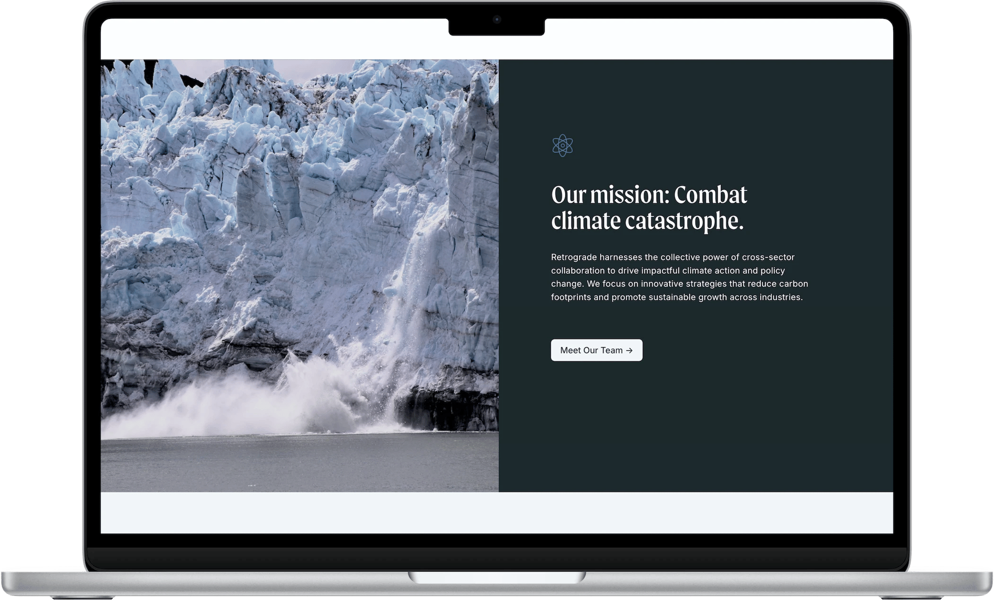 Retrograde Squarespace template for nonprofits, shown on a desktop screen (7 of 7)