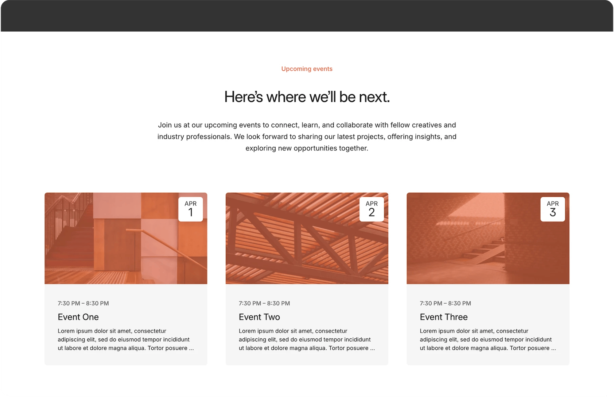Opponent Squarespace template for creative agencies, shown on a desktop screen (5 of 7)