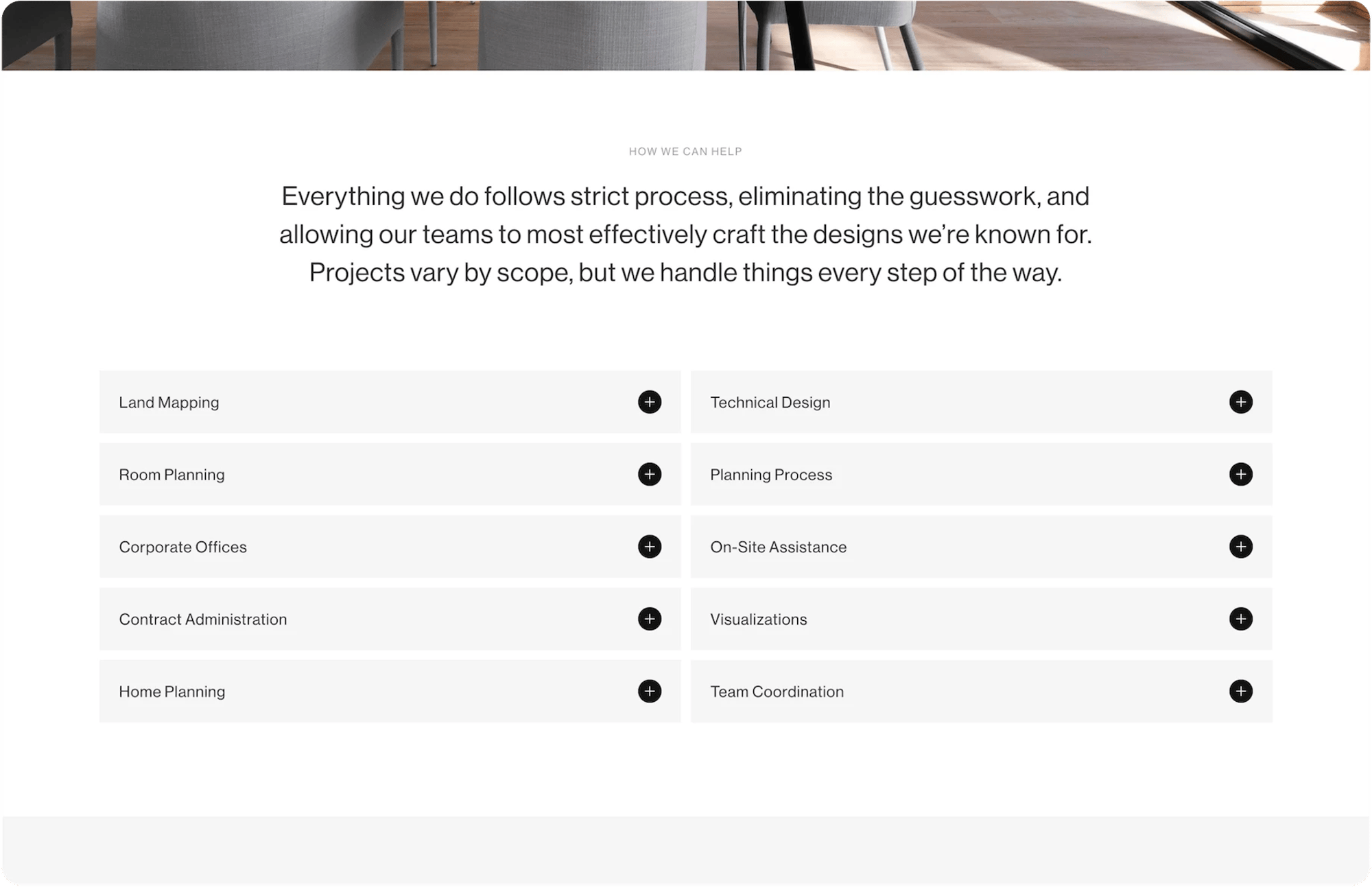 Handshake Squarespace template for architects, shown on a desktop screen (7 of 7)