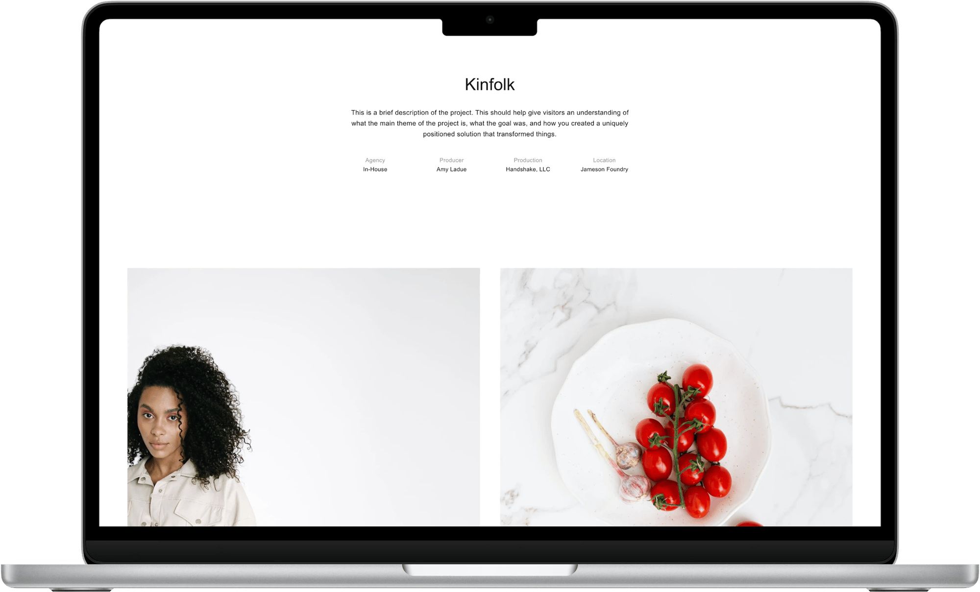 Tandem Squarespace template for photographers, shown on a desktop screen (6 of 7)