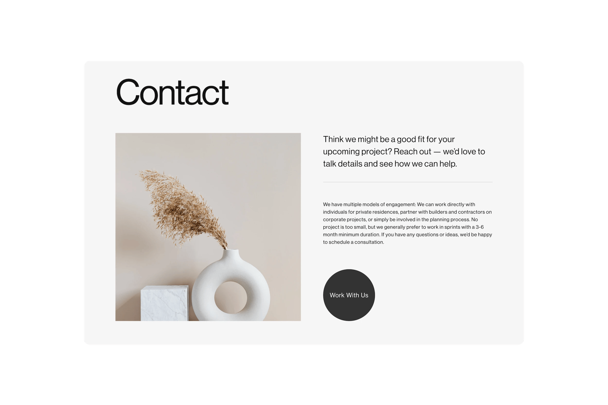 Handshake Squarespace template for architects, shown on a desktop screen (4 of 7)