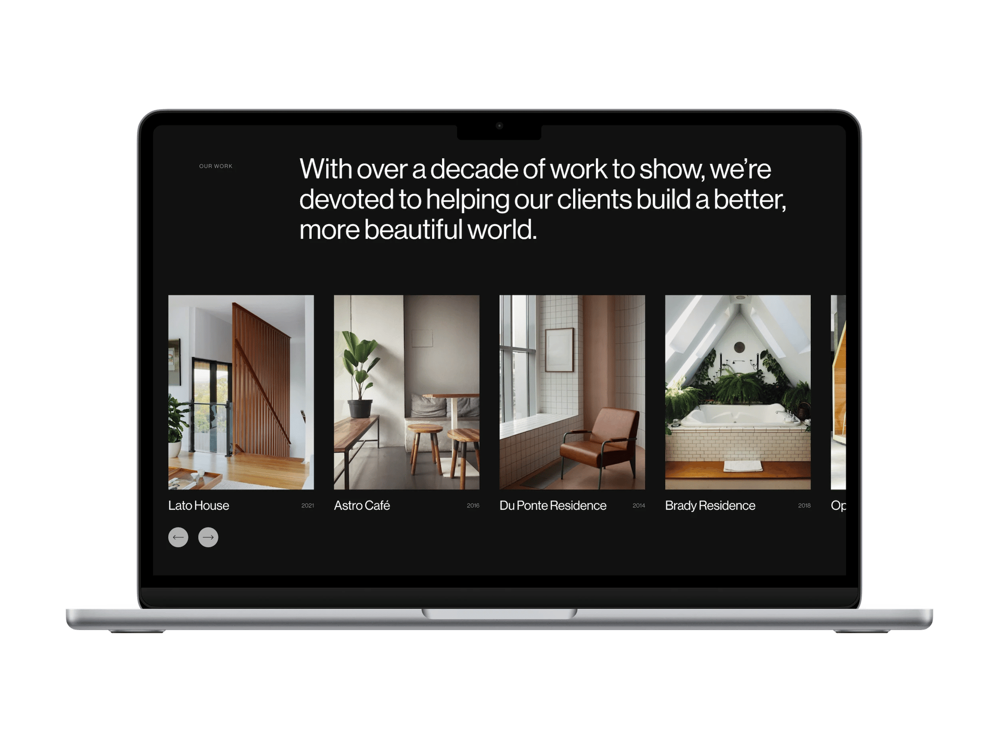 Handshake Squarespace template for architects, shown on a desktop screen (2 of 7)
