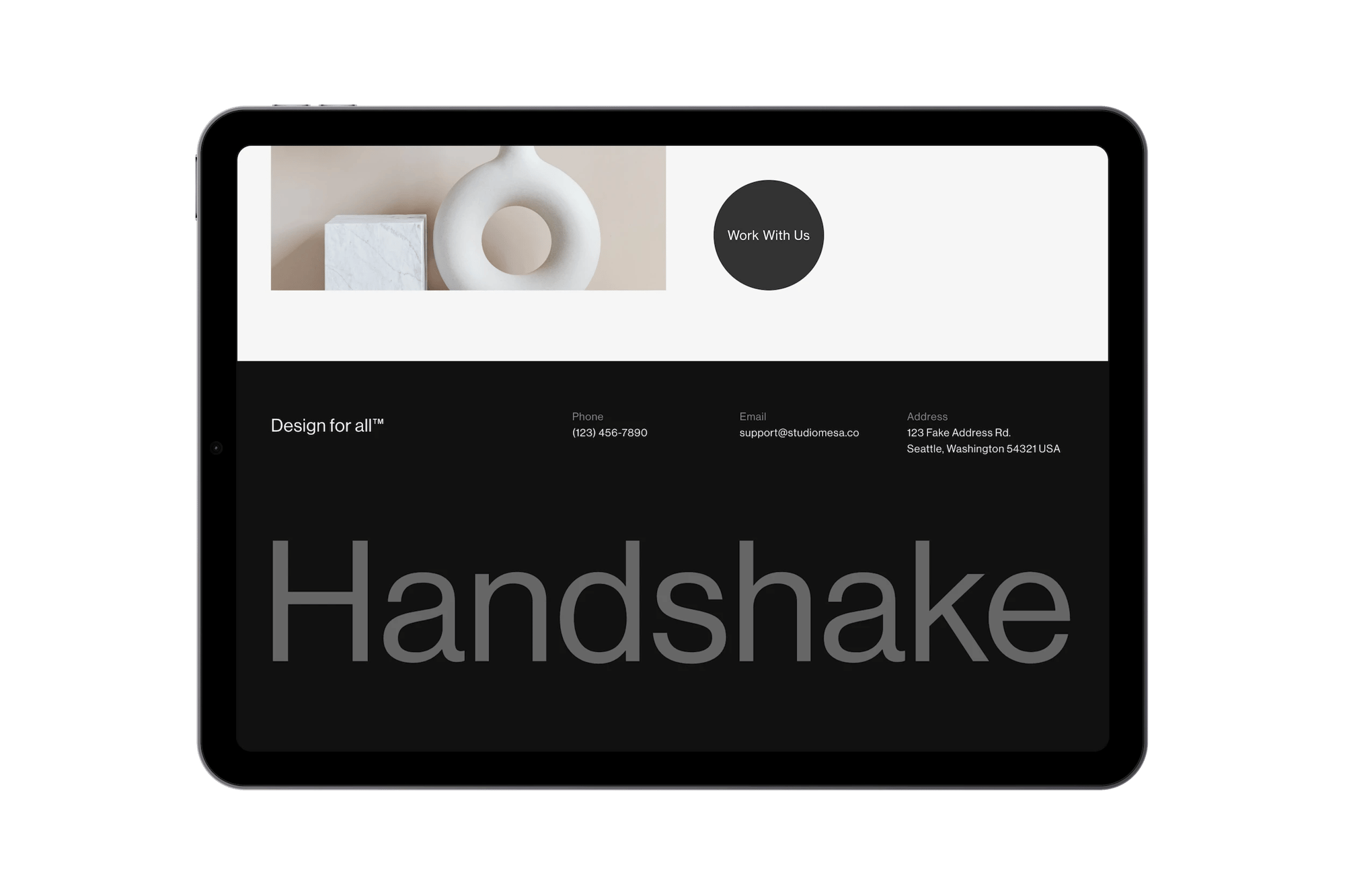 Handshake Squarespace template for architects, shown on a desktop screen (6 of 7)