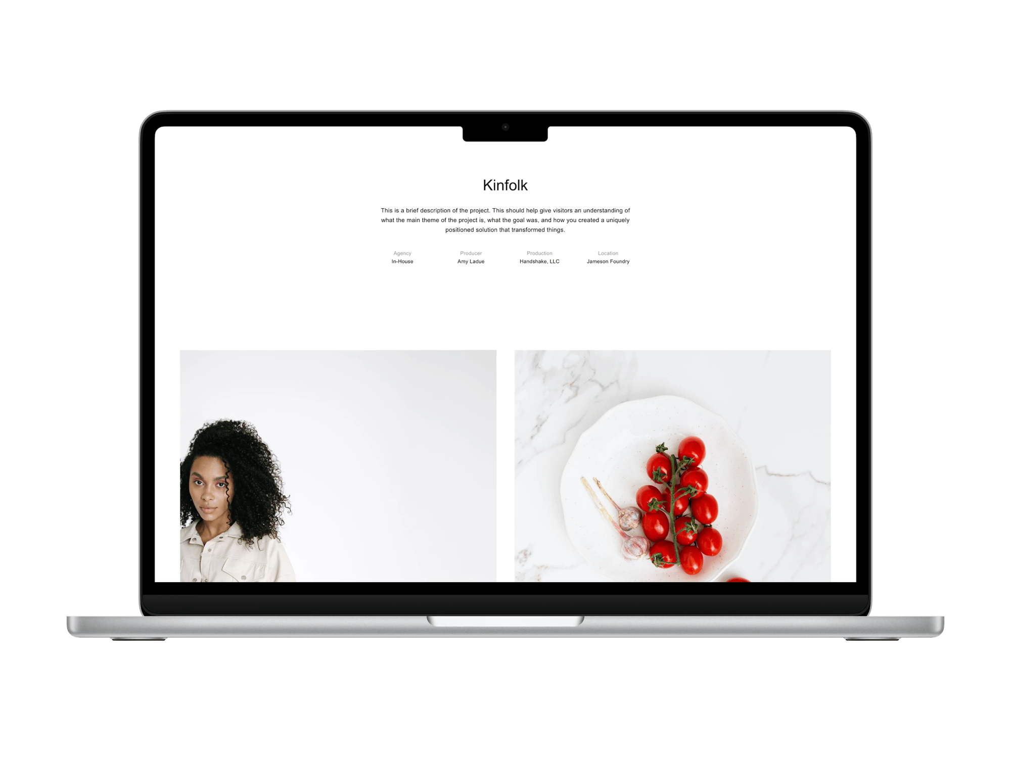 Tandem Squarespace template for photographers, shown on a desktop screen (6 of 7)